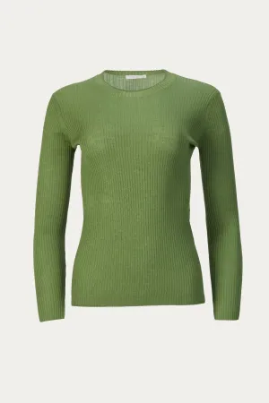 RIBBED SHRUNKEN CREWNECK