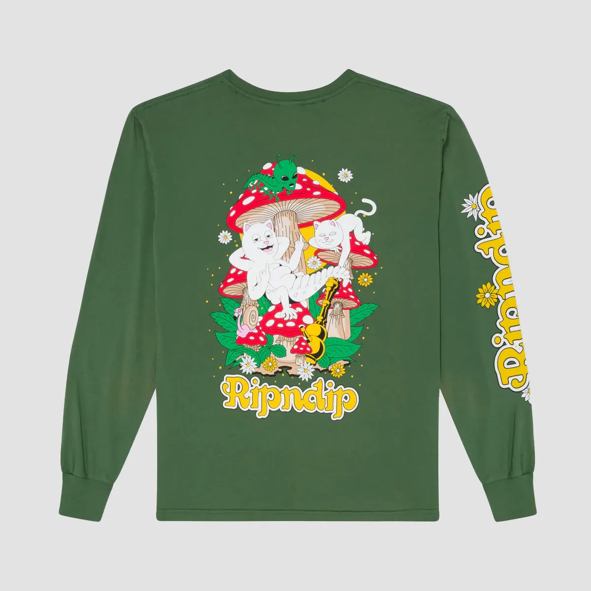 Ripndip Caterpiller Garden Longsleeve T-Shirt Olive