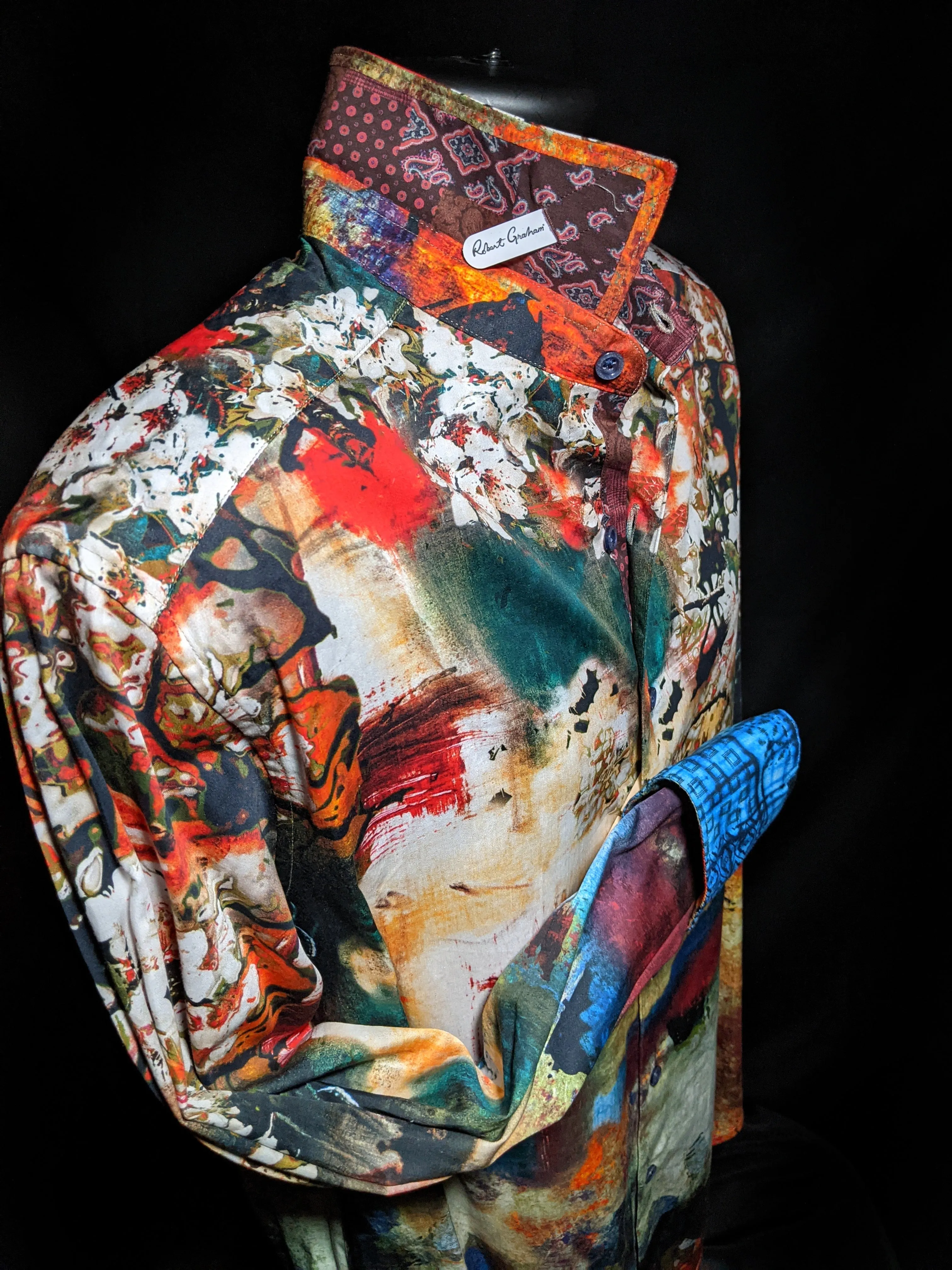 Robert Graham Denton Long Sleeve Shirt Size Medium