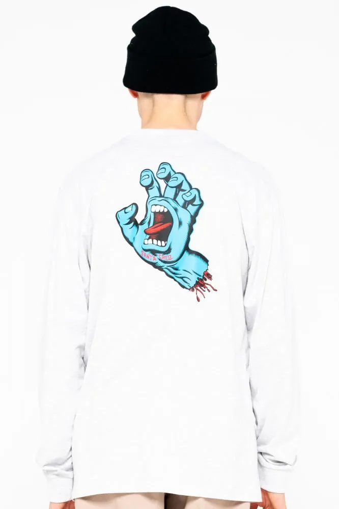 Santa Cruz Longsleeve T-Shirt Screaming Hand Chest L/S Tee - Athletic Heather