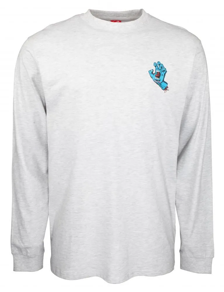 Santa Cruz Longsleeve T-Shirt Screaming Hand Chest L/S Tee - Athletic Heather