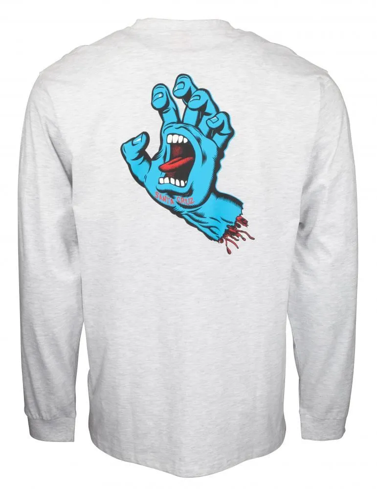 Santa Cruz Longsleeve T-Shirt Screaming Hand Chest L/S Tee - Athletic Heather