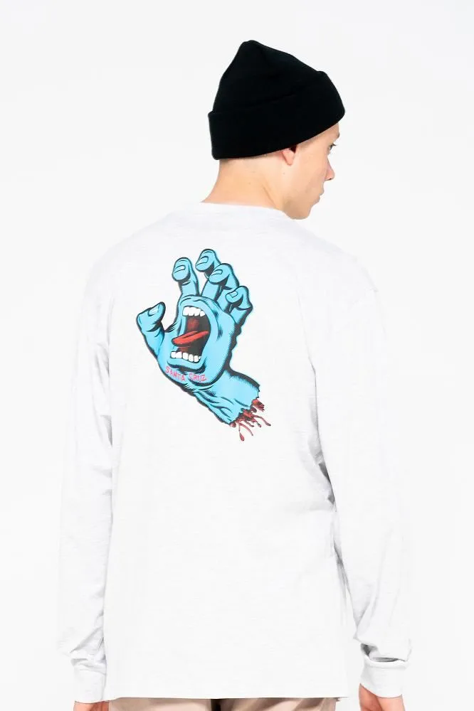 Santa Cruz Longsleeve T-Shirt Screaming Hand Chest L/S Tee - Athletic Heather