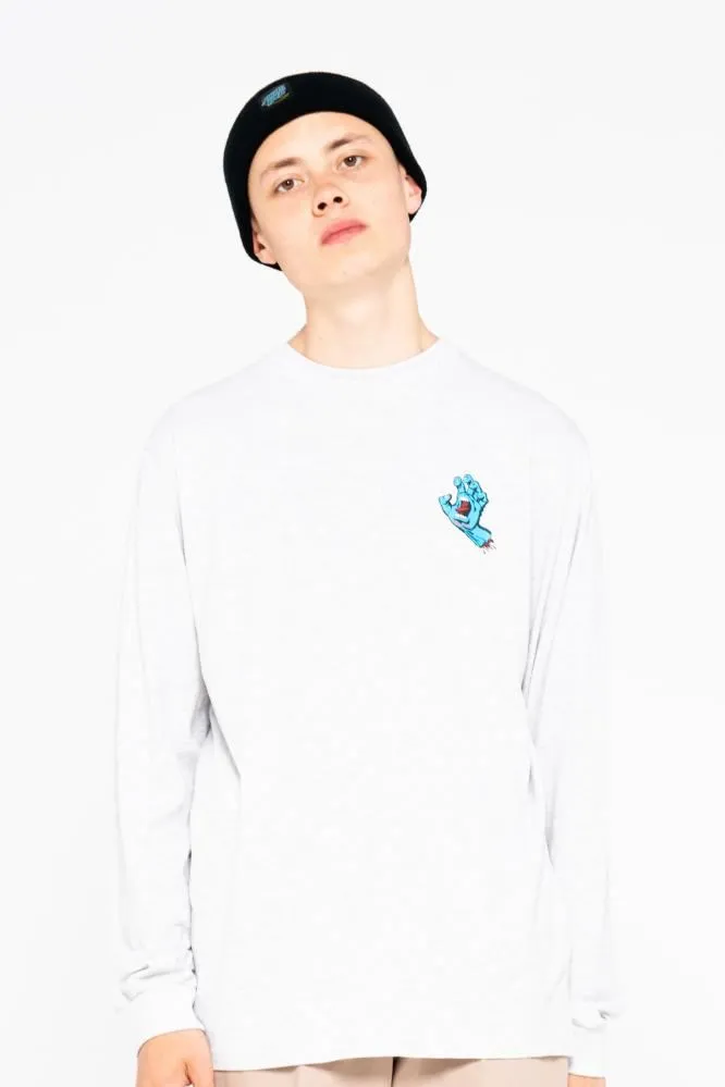 Santa Cruz Longsleeve T-Shirt Screaming Hand Chest L/S Tee - Athletic Heather