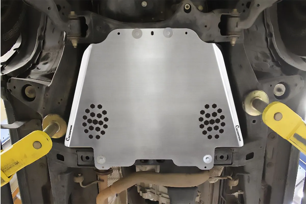 SCORPION KT09301 ALUMINUM CATALYTIC CONVERTER & TRANSMISSION SECURITY SKID PLATE TOYOTA TACOMA 2005-2020 / 2010  TOYOTA 4RUNNER / 2010-2017 TOYOTA FJ CRUISER