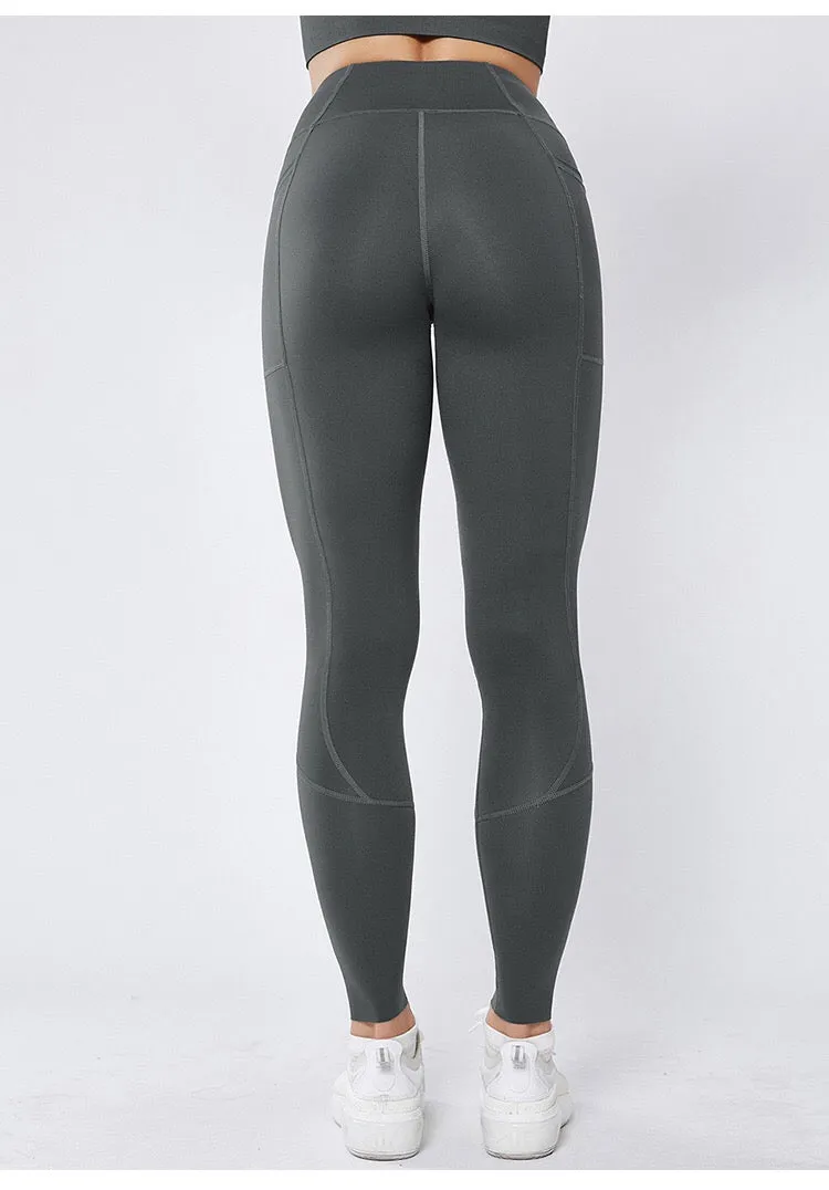 Shapewear Smoothie Compression Leggings with cell pocket - Grey