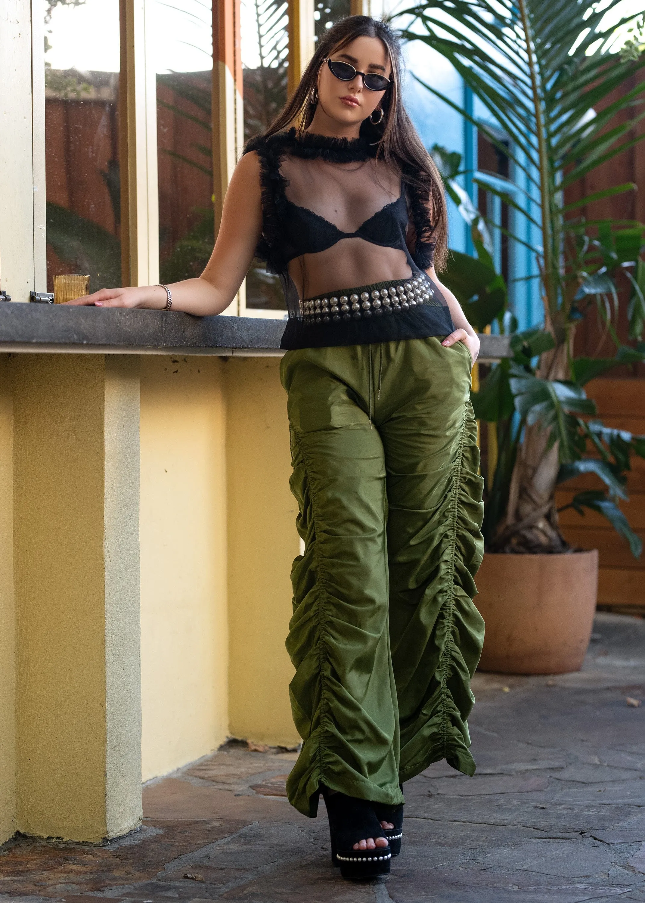 Side Cinched Parachute Pants