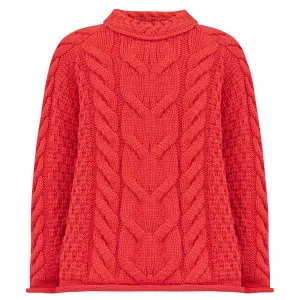 Sloane Supersoft Merino Girls Sweater - Coral