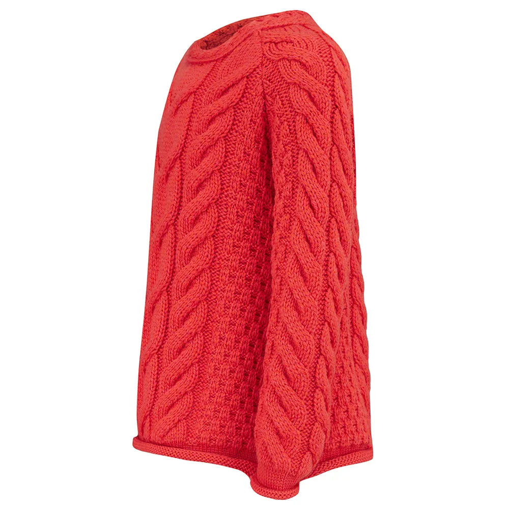 Sloane Supersoft Merino Girls Sweater - Coral