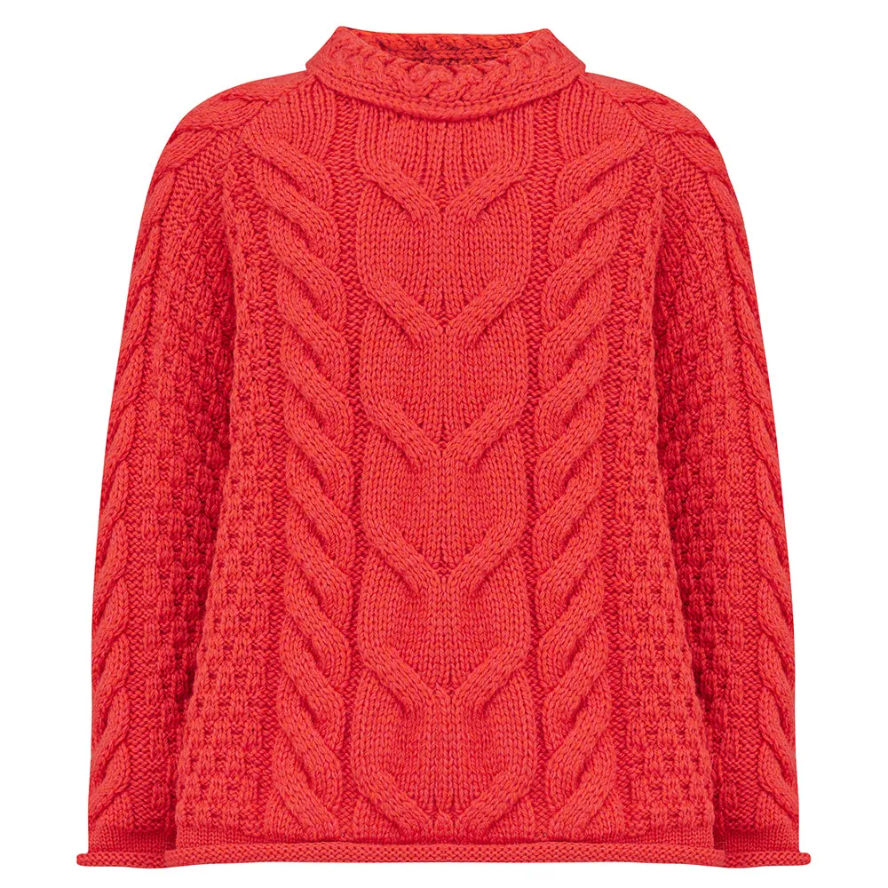 Sloane Supersoft Merino Girls Sweater - Coral