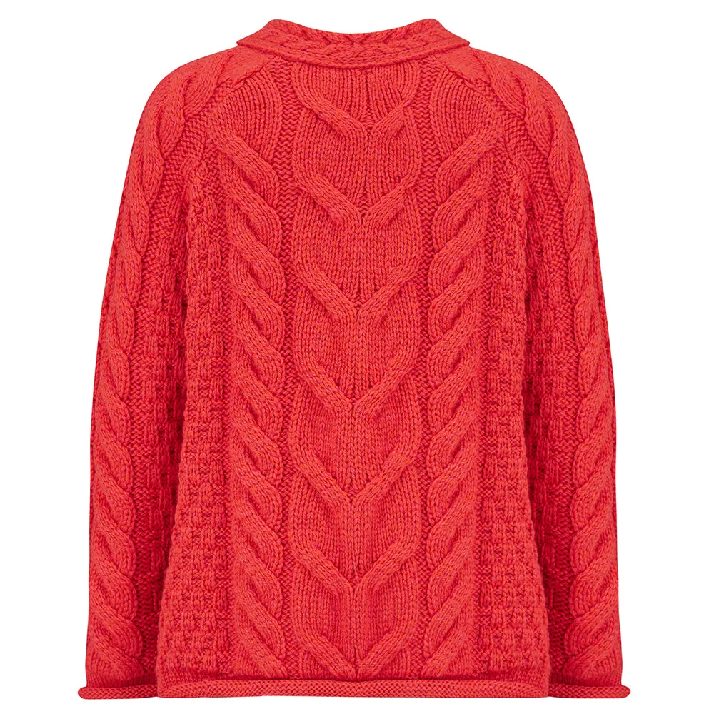 Sloane Supersoft Merino Girls Sweater - Coral