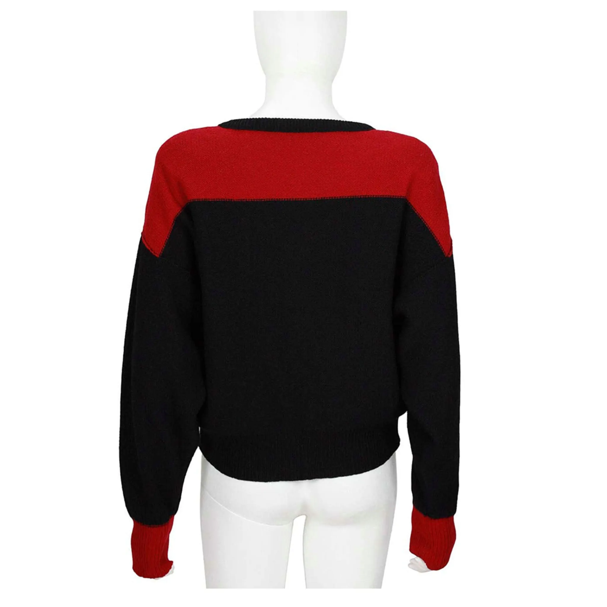 SONIA RYKIEL "Mille Et Une Nuits" Red and Black Wool Sweater