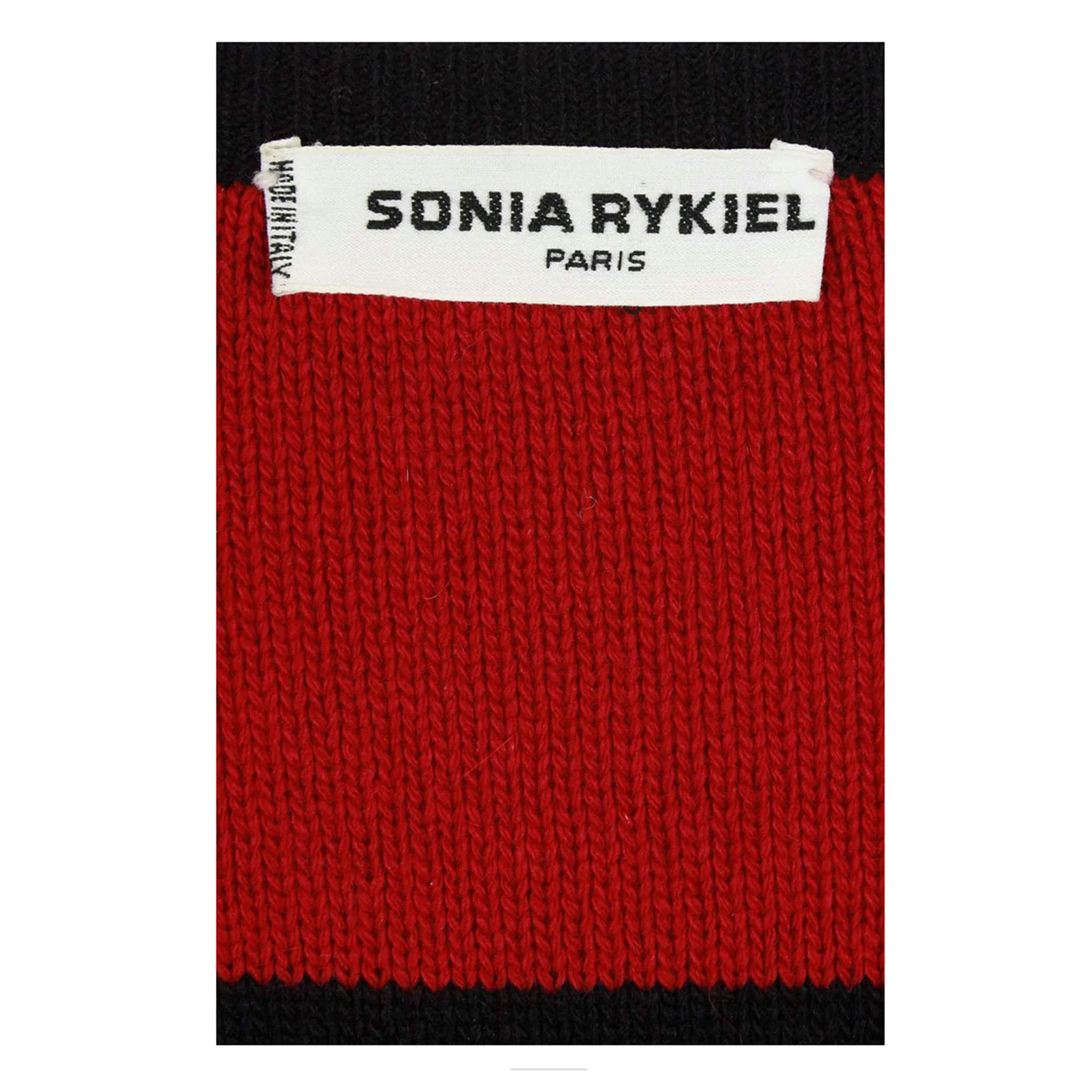 SONIA RYKIEL "Mille Et Une Nuits" Red and Black Wool Sweater