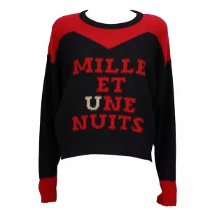 SONIA RYKIEL "Mille Et Une Nuits" Red and Black Wool Sweater