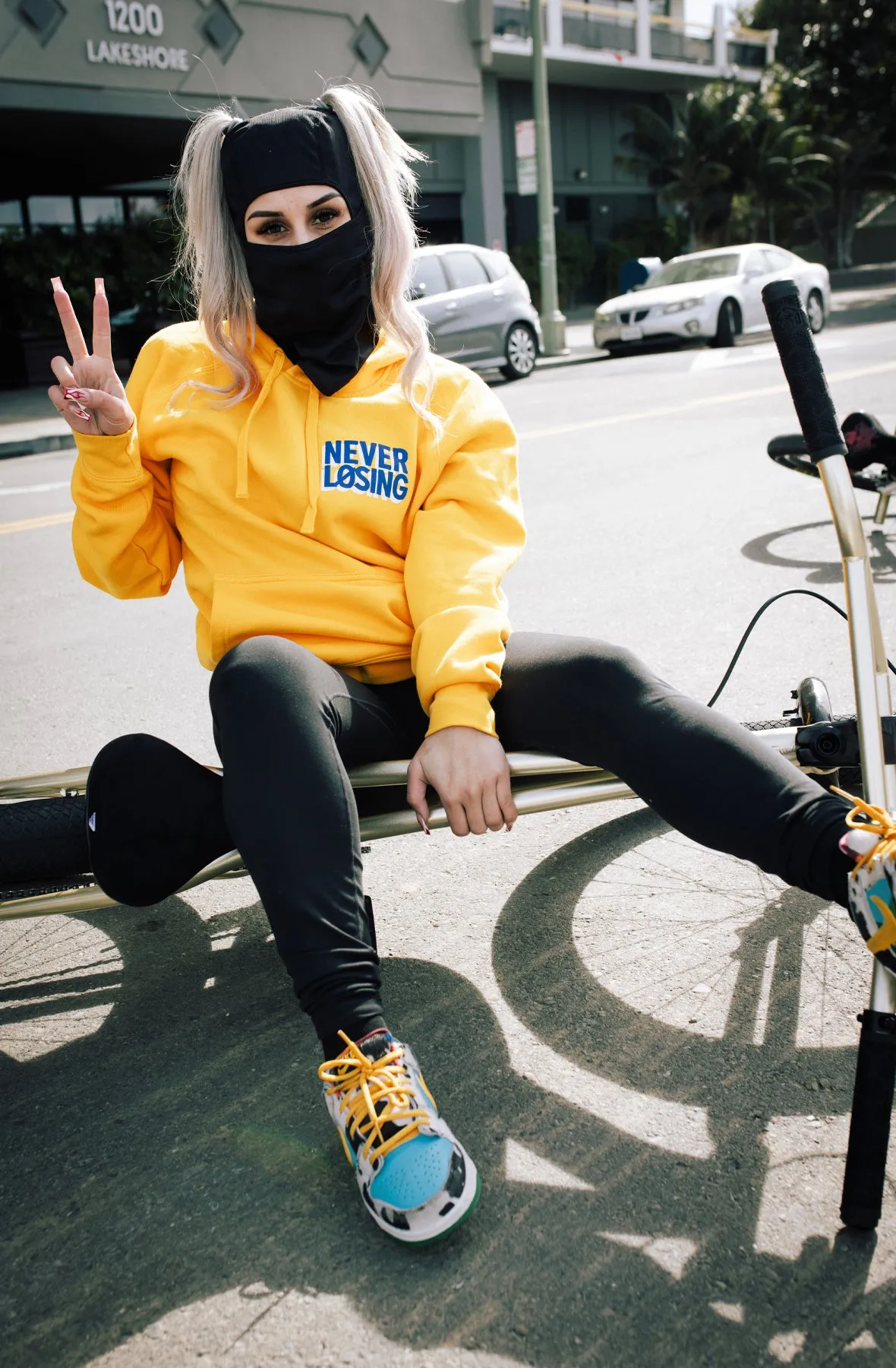 Stay Winning Never Losing Shadow Logo Gold Hoodie