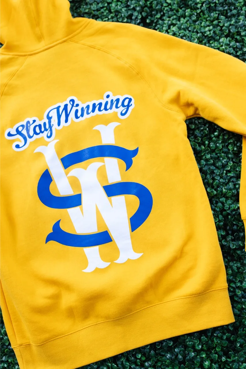 Stay Winning Never Losing Shadow Logo Gold Hoodie