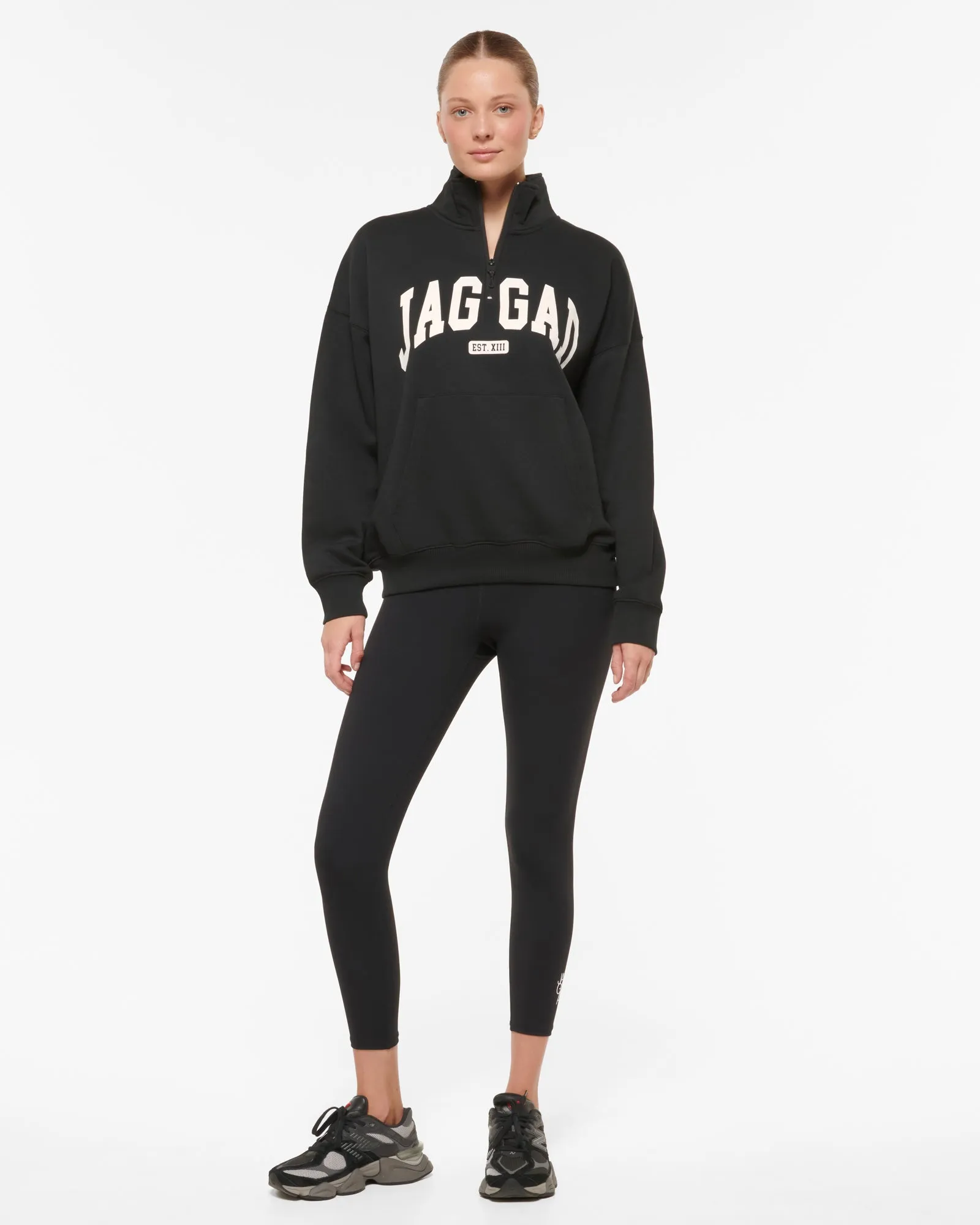 STUDIO HALF-ZIP SIGNATURE SWEATER BLACK