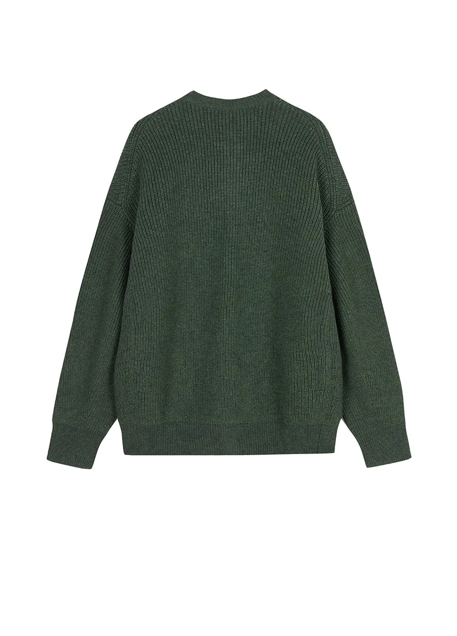 Sweater / JNBY Wool-blend Collarless Cardigan