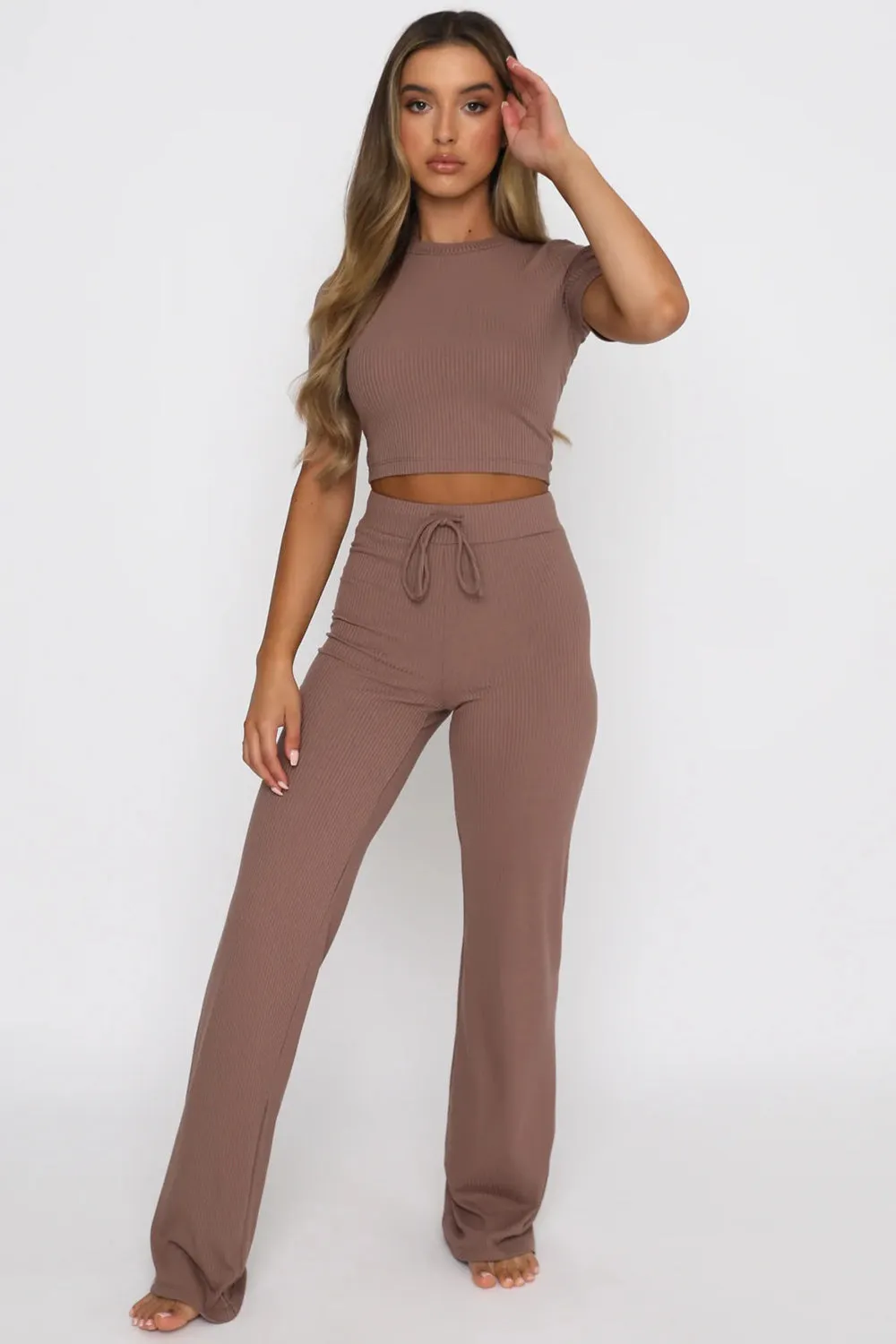 Tavi Round Neck Short Sleeve Top and Pants Set