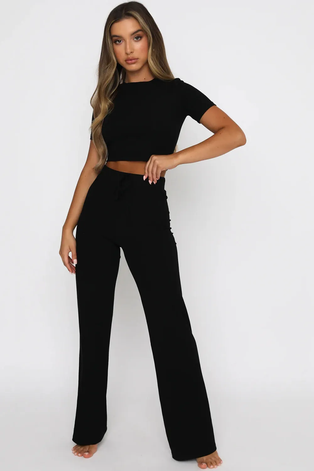 Tavi Round Neck Short Sleeve Top and Pants Set