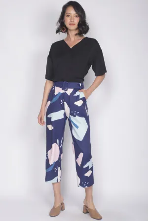 Tenzin Abstract Pants In Navy Blue