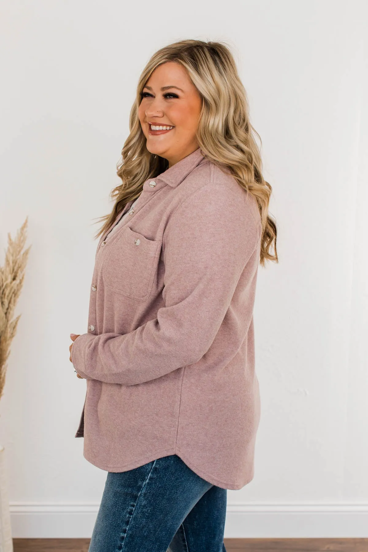 Thread & Supply Free Falling Lightweight Button Down Jacket- Blush