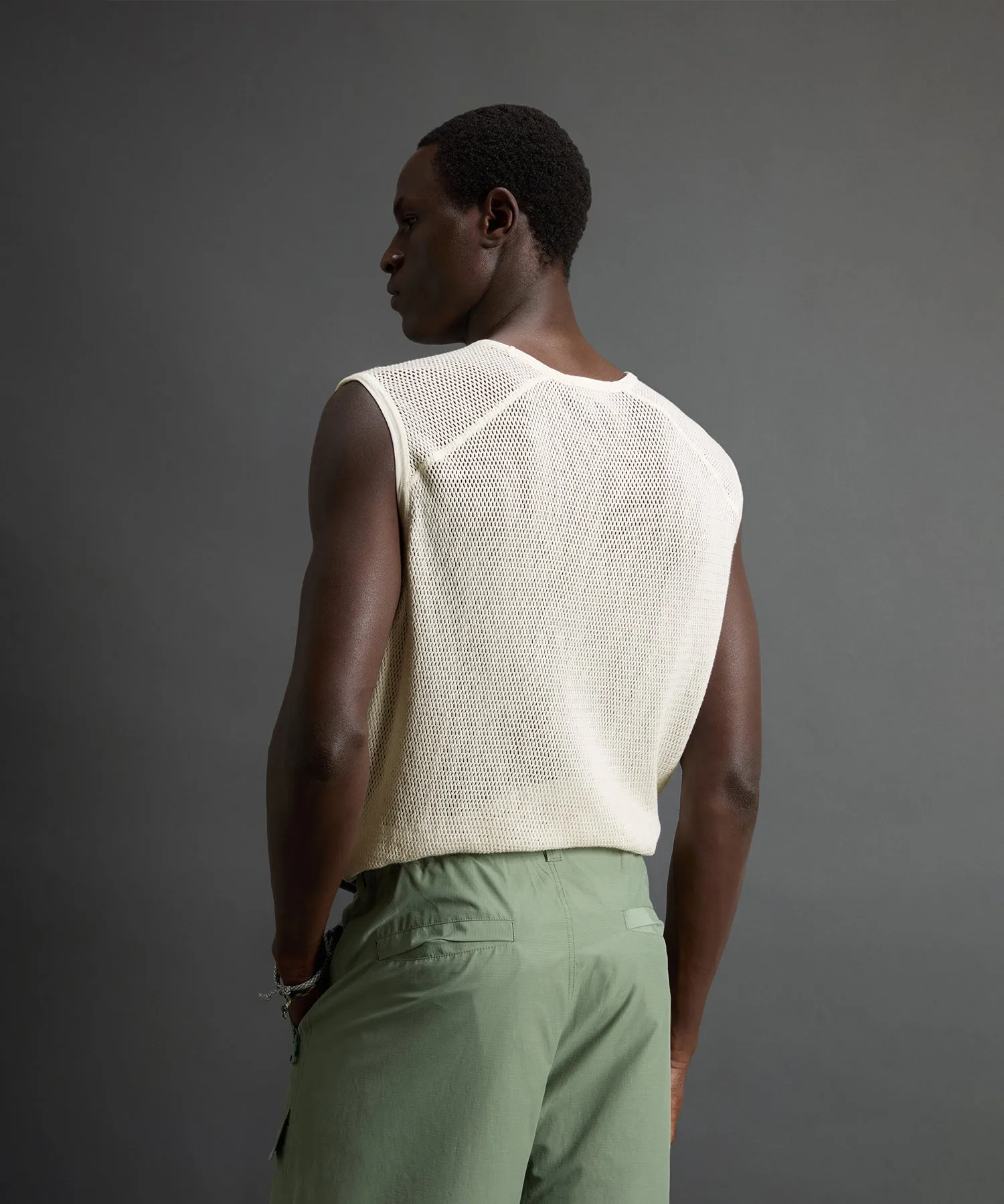 Todd Snyder x Woolrich Mesh Muscle Tank in Bisque