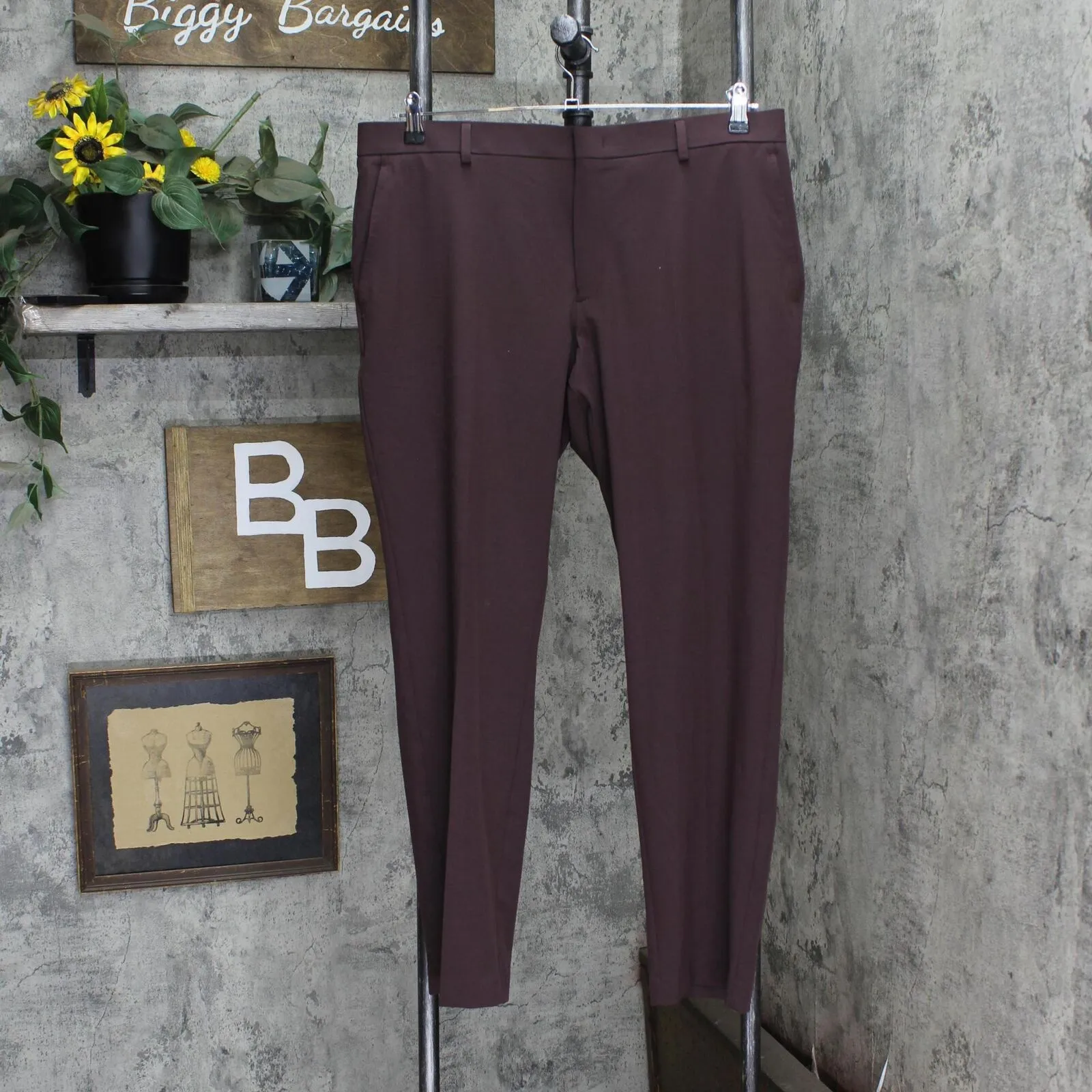 Tommy Hilfiger Mens Stretch Flat Front Dress Pants 166953cc9dd399 Purple 36x30