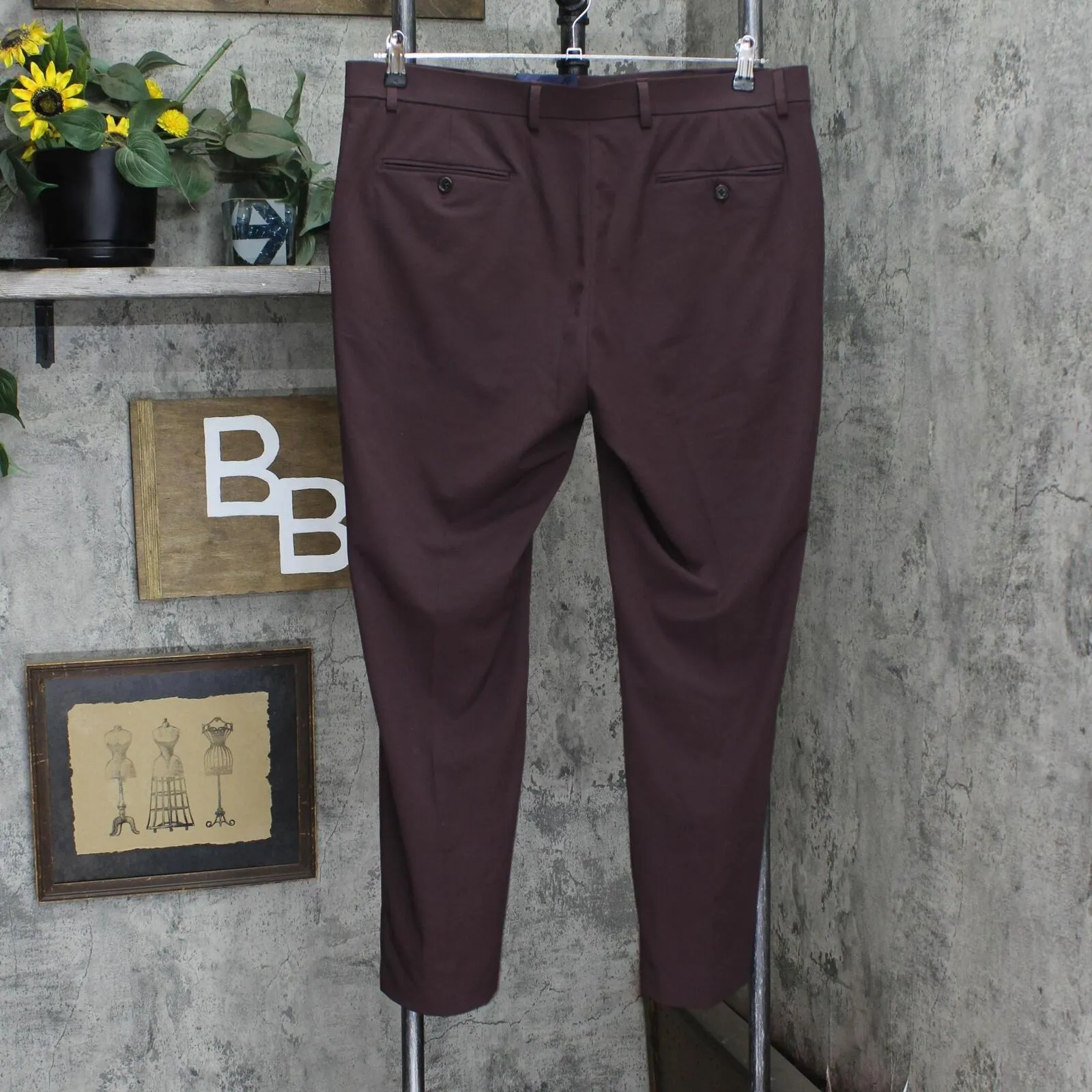 Tommy Hilfiger Mens Stretch Flat Front Dress Pants 166953cc9dd399 Purple 36x30