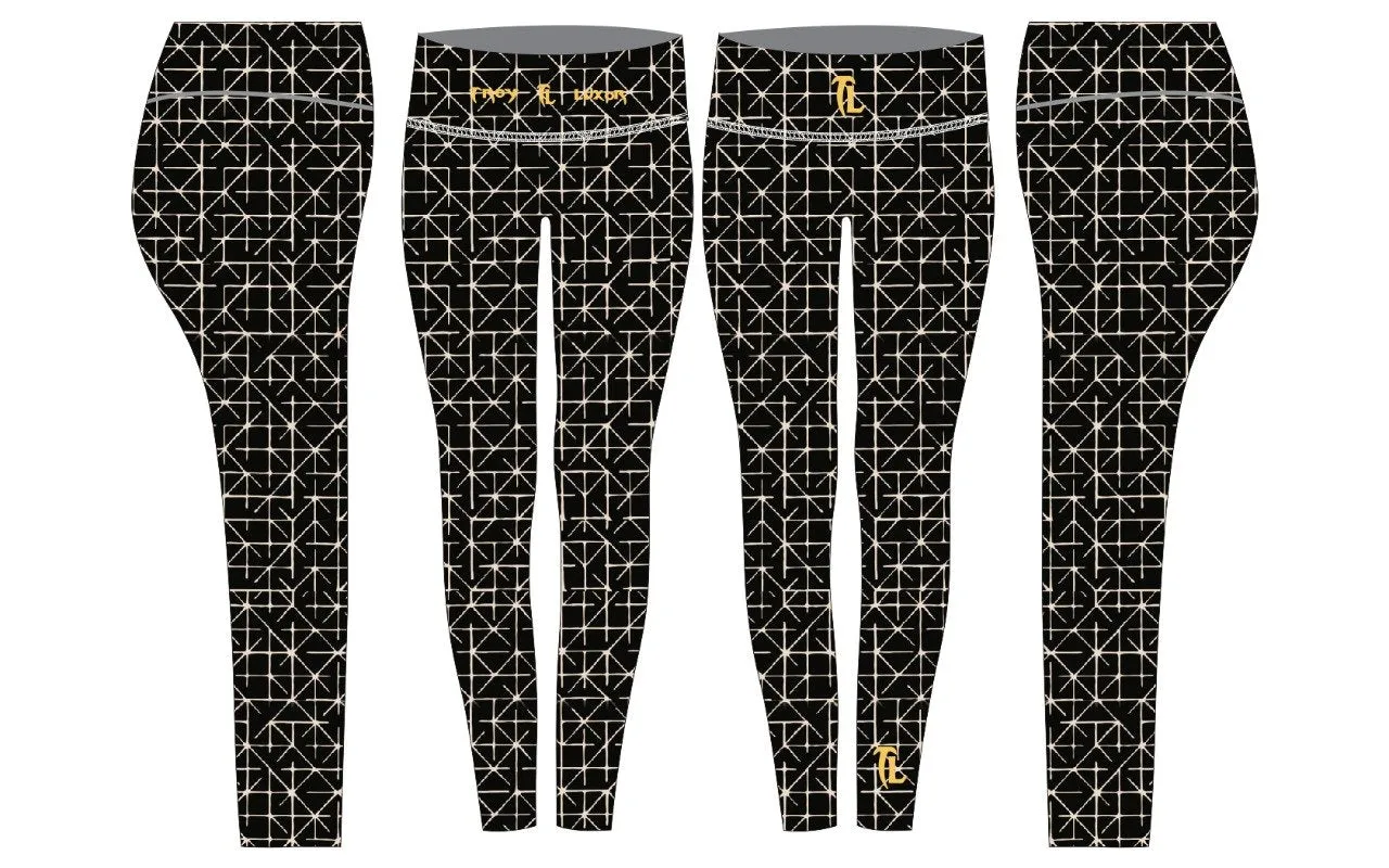 Troy Luxor Women's Black Hex High Waisted Leggings