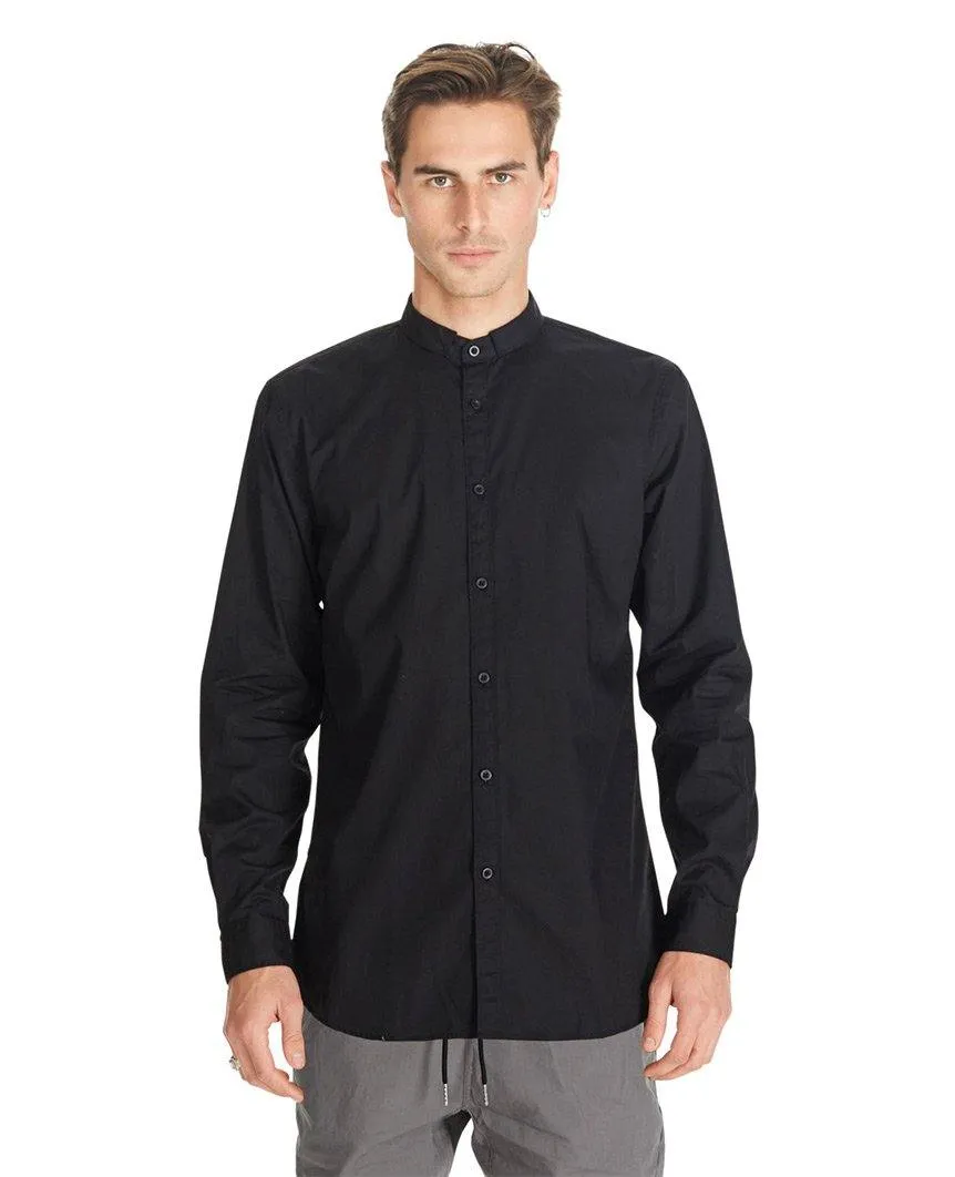 Tuck Collar LS Shirt Black