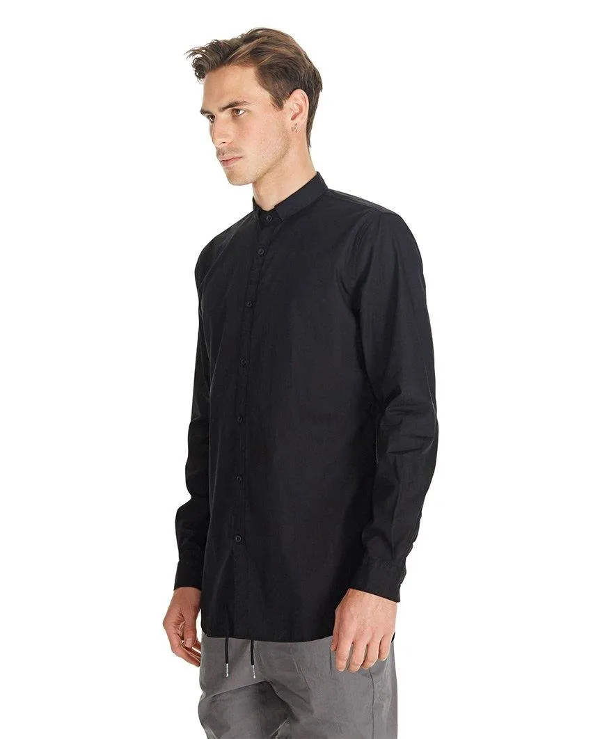 Tuck Collar LS Shirt Black