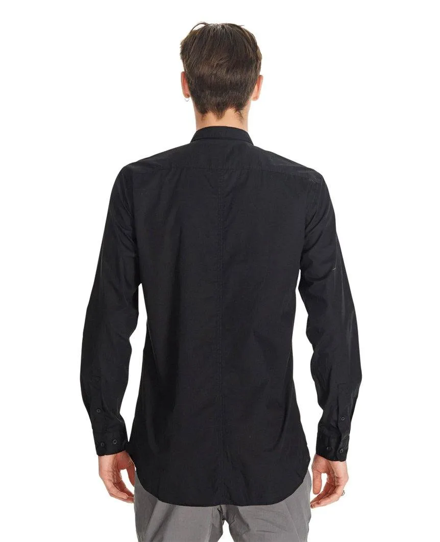 Tuck Collar LS Shirt Black