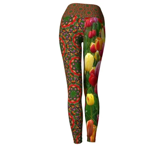 Tulip Flower Yoga  Leggings