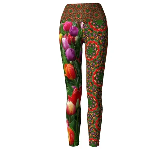 Tulip Flower Yoga  Leggings