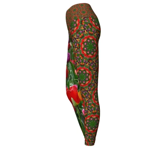 Tulip Flower Yoga  Leggings