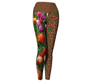 Tulip Flower Yoga  Leggings
