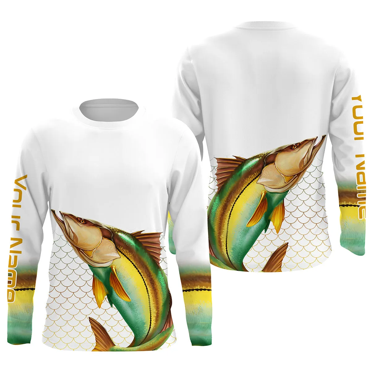 UPF 30  Long Sleeve Performance Snook Fishing Shirt - UV Sun Protection TTS0046