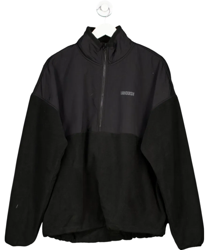 Vanquish Black 1/4 Zip Fleece And Shell Sweater UK M