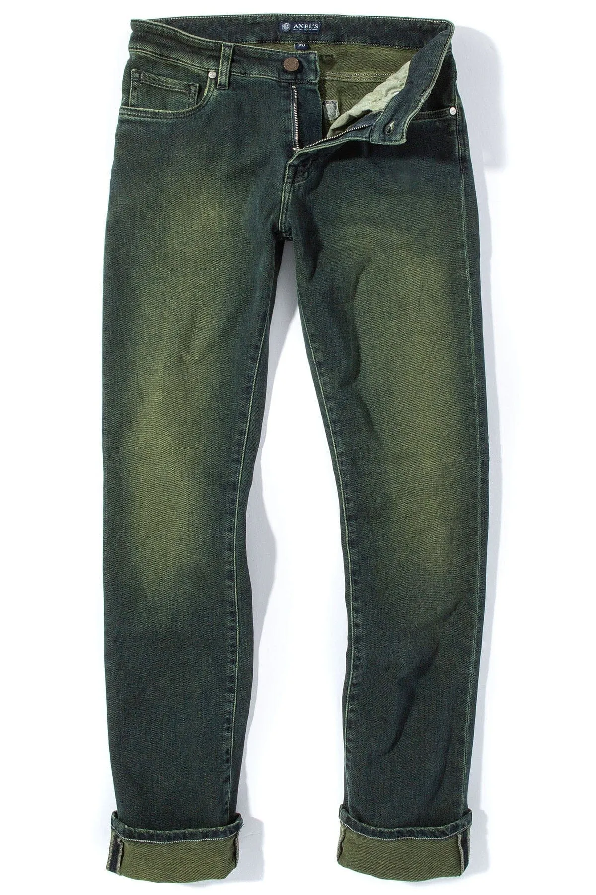 Waylon Over-Dyed Stretch Denim In Avocado