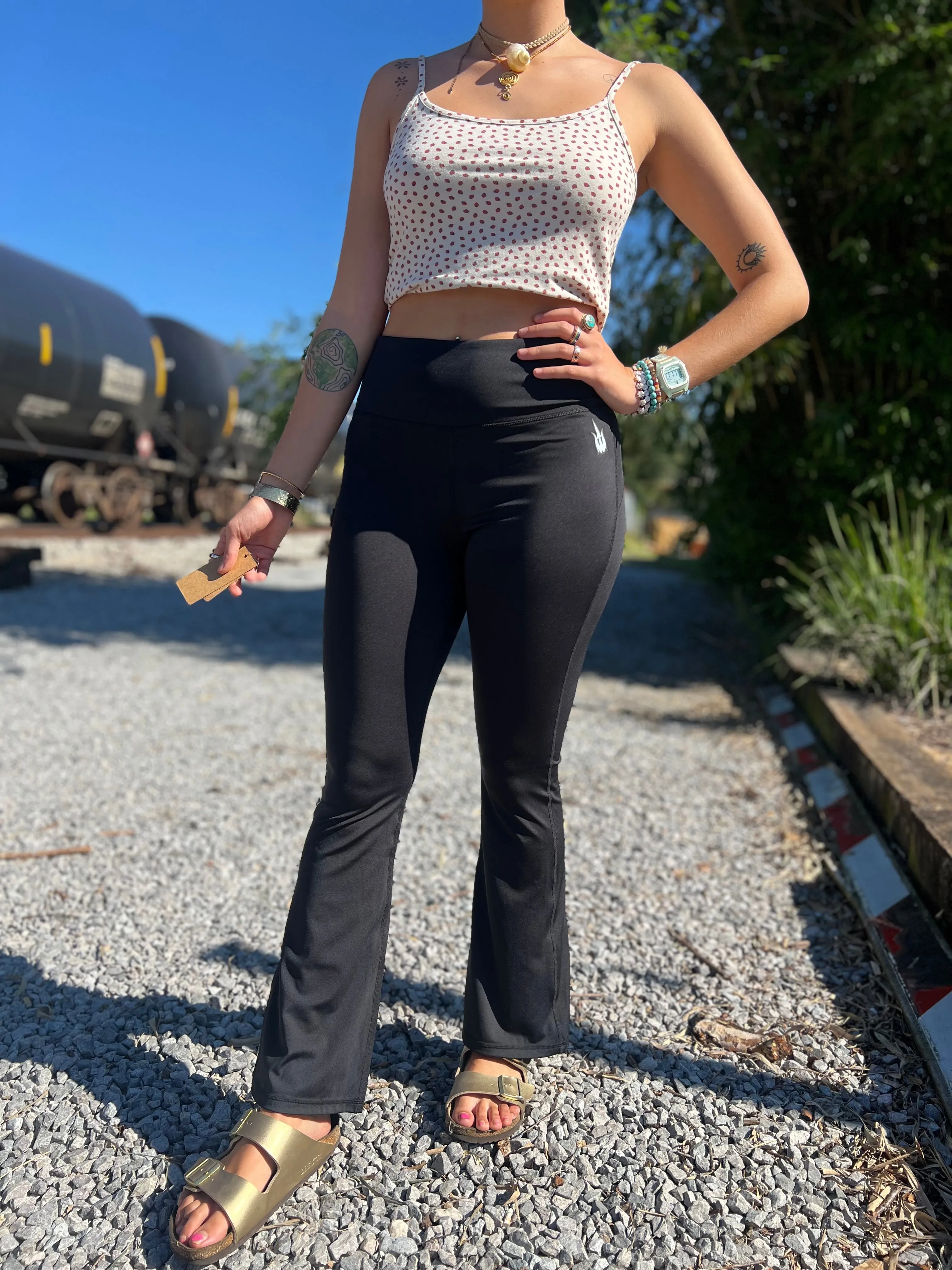 WBZ Gloria Bell Bottom Yoga Pants Black