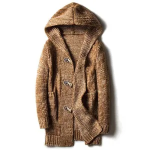 West Louis™ Hooded Knit Jersey Cardigan Sweater