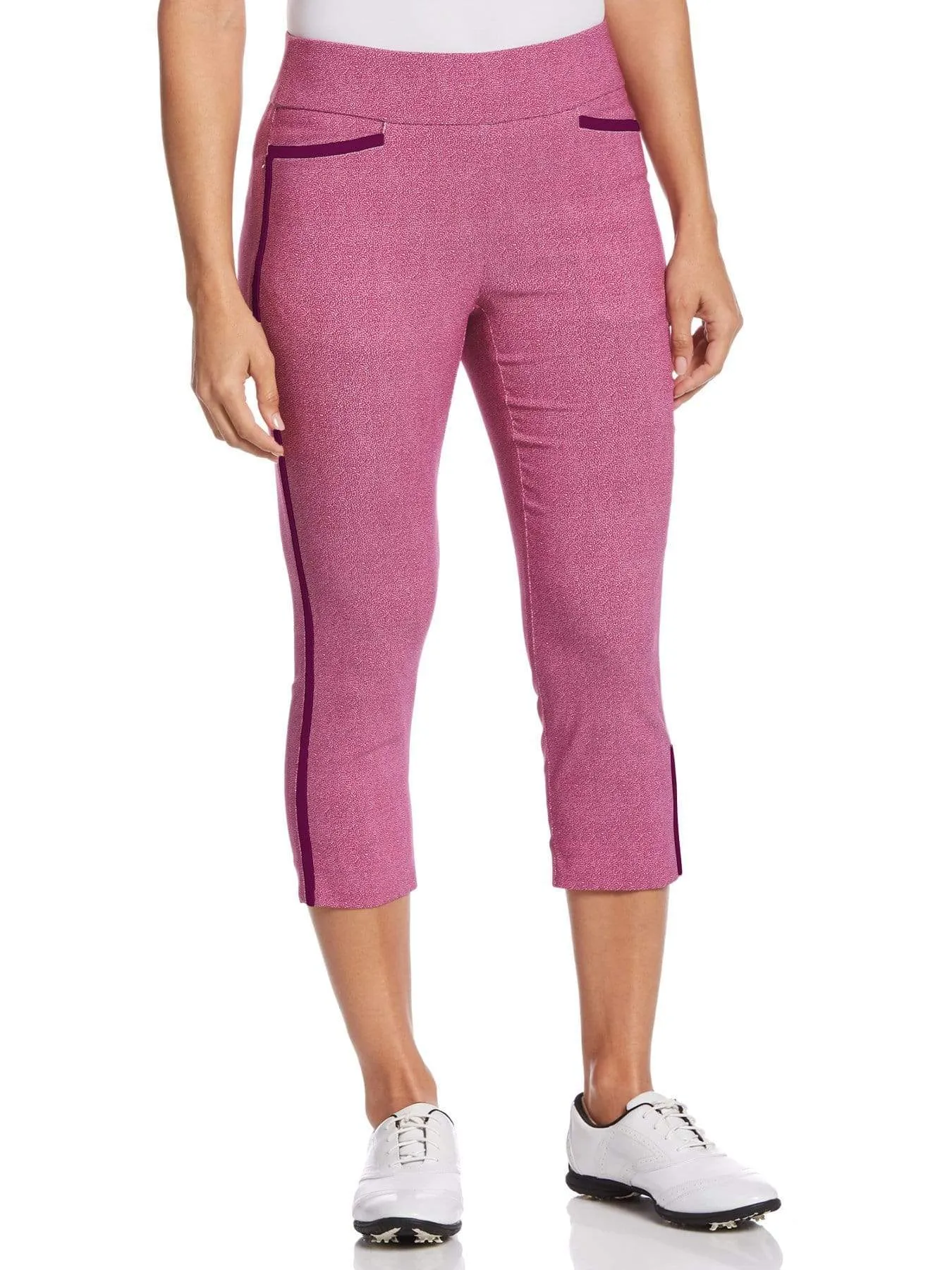 Womens Mini Leaf Print TrueSculpt™ Capri Pant
